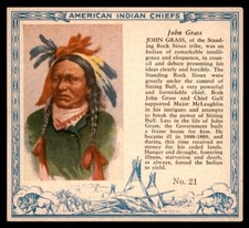 1954 T129 Red Man American Indian Chiefs #21 John Grass EX/MT