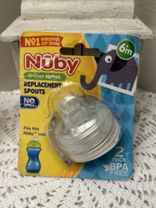 Nuby Trainer Sipeez Replacement Spouts 2 Pack No-Spill Soft Silicone - Picture 1 of 1