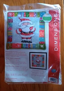 Dimensions Needlepoint Kit Patterned Santa Make Pillow or Framed Picture New - Picture 1 of 4