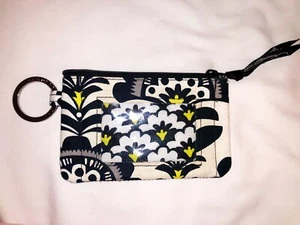 VERA BRADLEY Portamonete/ID/Portachiavi Portafoglio Borsa: Midnight Paisley Nero Bianco - Foto 1 di 3