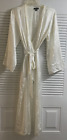 Jones New York NY S/M Ivory Satin Lace Sequins Full Length Long Bridal  Robe
