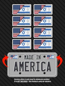 Israel American Flags license plate sticker hard hat Decal Israeli support 8x - Bild 1 von 2