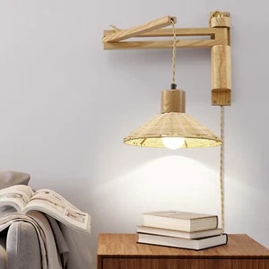 Farmhouse Wall Sconce Lighting, Dimmable Wall Sconce with Switch Swing Arm Wa... - Picture 1 of 8