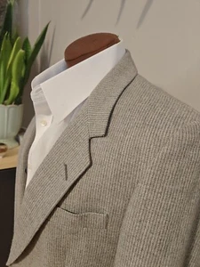 🇺🇲 Vtg Halston Mens 36R Two Button Wool Sports Coat Blazer Made In USA  Gray - Picture 1 of 10