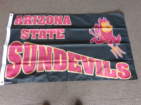 VINTAGE Arizona State Sun Flag / Banner  3 x 5  BRASS EYE RINGS Free SHIPPING Cover