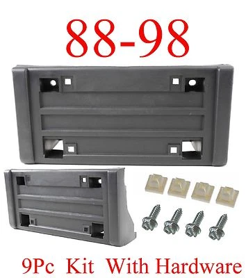 9Pc 88 98 Chevy Front License Plate Bracket W Hardware, Truck, Tahoe, GMC Yukon - Image 1 of 4