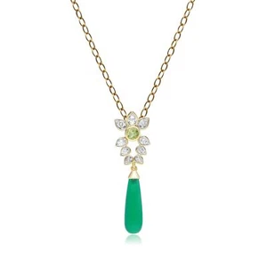 Ecfew ™ 'El Creador' Teñido Verde Calcedonia, Peridoto Y Topacio Blanco Colgante - Imagen 1 de 1
