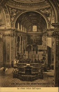 Montecassino Cartolina Italy~1920/30 La Chiesa veduta dall'organo Altar Chorraum - Picture 1 of 1