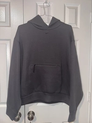 Nike Tech Fleece Oversized Hoodie Gray Center Swoosh Gym Men Medium HM9789-060 - Image 1 of 4