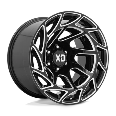 Juego de 4 ruedas fresadas negras brillantes Onslaught 20x12 XD XD860 6x135 (-44 mm) Foto 1 de 4