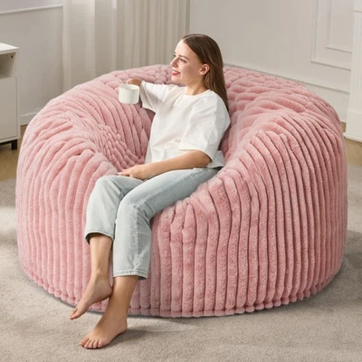 Sillas Bean Bag de 5 pies para adultos silla Beanbag grande con cubierta de felpa a rayas bi... Foto 1 de 4