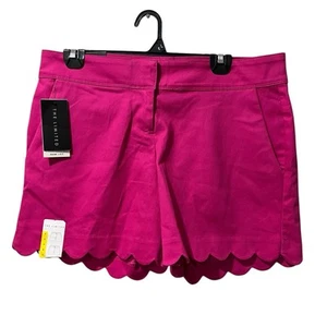 The Limited Womens Shorts Sz 8 Pink Scalloped Hem Stretchy Mid Rise Chino Tailor - Picture 1 of 7