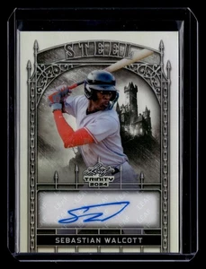 SEBASTIAN WALCOTT 2024 Leaf Trinity MLB Baseball Auto #8/15 STEEL SILVER PRISM - Picture 1 of 2