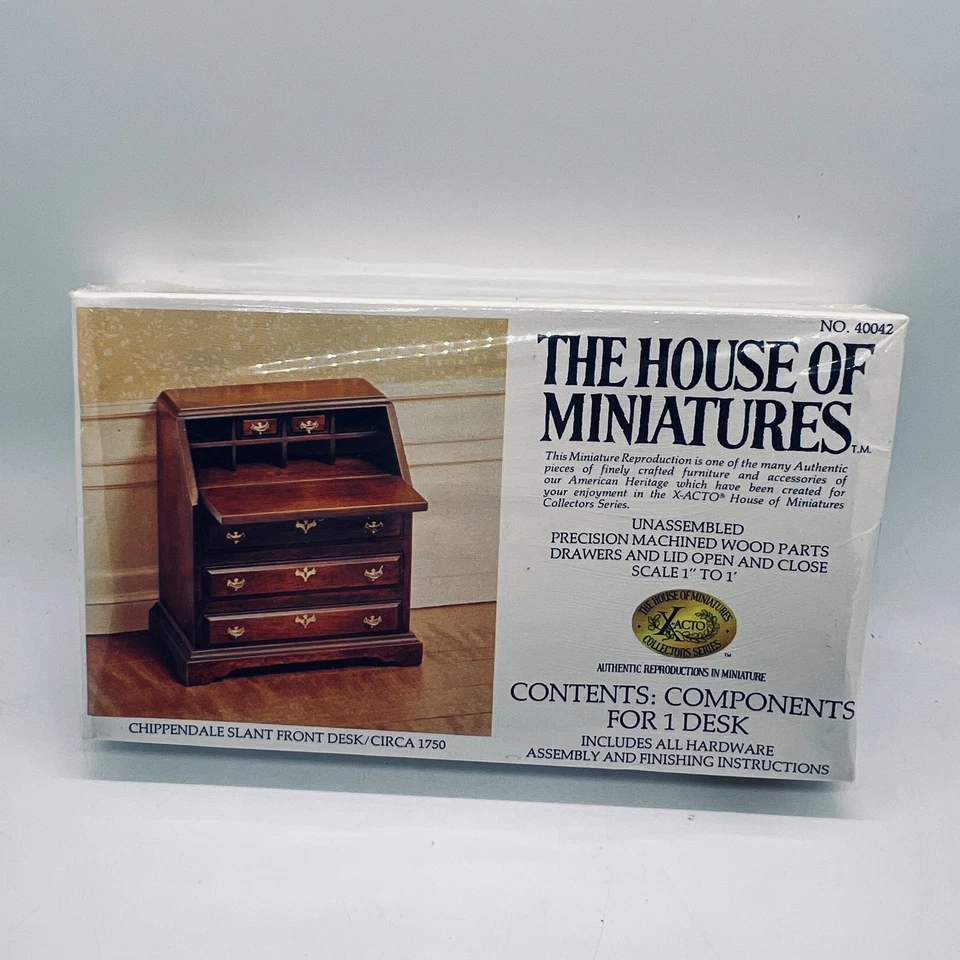 House of Miniatures X-ACTO Chippendale Slant Front Desk Circa 1750 40042