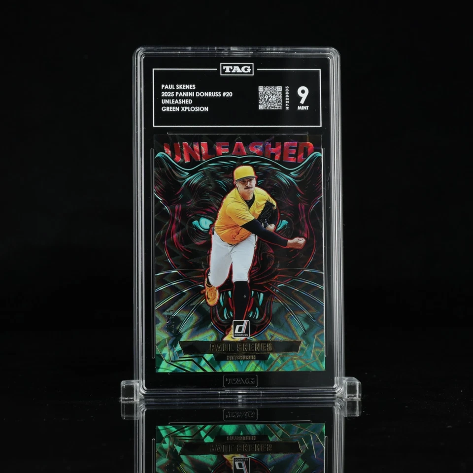 2025 PANINI DONRUSS PAUL SKENES UNLEASHED GREEN XPLOSION /25 LOW POP! CY YOUNG?? - Image 1 of 3