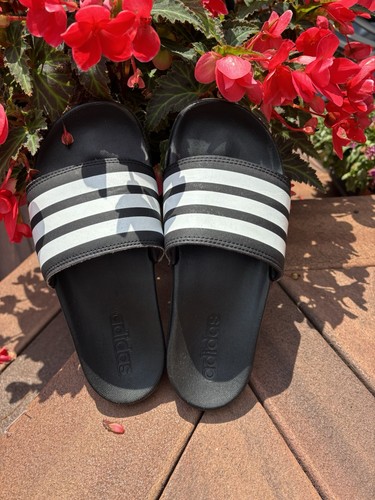 Adidas Adilette sandali donna comodi slide NERI taglia 6 leggeri difetti