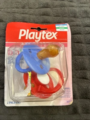 Vintage Playtex Binky Pacifier Gel Filled Extra Firm All Ages Round 2 Pack - Image 1 of 4
