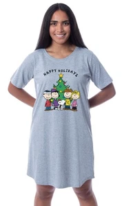 Camisón de pijama para dormir Peanuts Felices Fiestas Navidad para mujer - Imagen 1 de 4