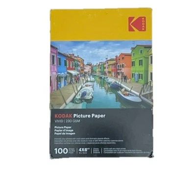 Kodak Vivid 4x6 Picture Photo Paper #3510-782. 100 Sheets Inkjet Printers NEW - Image 1 of 2