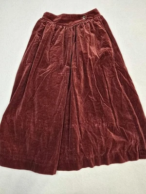 Vintage Campus Casuals Of California Dusty Rose Velvet Midi Skirt XS Cottagecore - Image 1 of 4