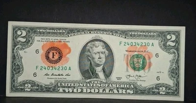 2013  Clemson's Fans Tiger Paw Stamped $2 Two Dollar Bill Circulated But Nice  - Image 1 of 4