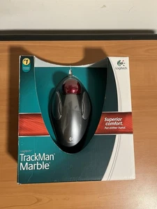 Logitech Trackman Marble Optyczna mysz trackballowa - szara/czerwona (Przeczytaj opis) - Zdjęcie 1 z 10