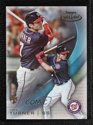 2016 Topps Gold Label Class 2 Blue Trea Turner #74 Rookie RC - Image 1 of 3
