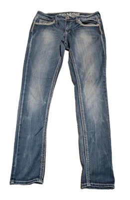 Pantalones de mezclilla hidráulicos de tiro bajo talla 15/16 Y2K hidráulicos centro comercial pierna recta  Foto 1 de 4