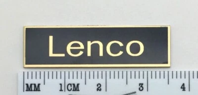 Insignia con logotipo de tocadiscos Lenco de metal hecha a medida dorada o plateada Foto 1 de 4