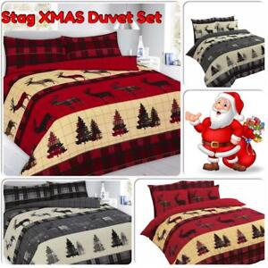 XMAS Flannel Stag Thermal Duvet Cover Brushed Cotton Quilt Flannelette Bedding
