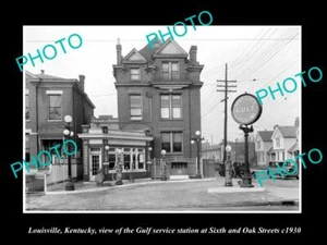 OLD POSTCARD SIZE PHOTO OF LOUISVILLE KENTUCKY THE GULF OIL GAS STATION c1930 1 - Imagen 1 de 1