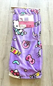 Purple HELLO KITTY Sanrio Silk Touch Plush Throw Blanket 50”x70” Candy Kitty - Picture 1 of 5