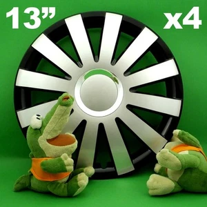 Radkappen 13" Onyx ★ 4 Stück ★ SILBER+SCHWARZ für PEUGEOT 205 RENAULT CLIO - Bild 1 von 1