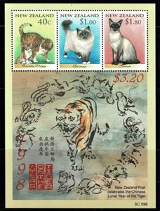 New Zealand 1998 Year of the Tiger Minisheet MNH  - Imagen 1 de 1