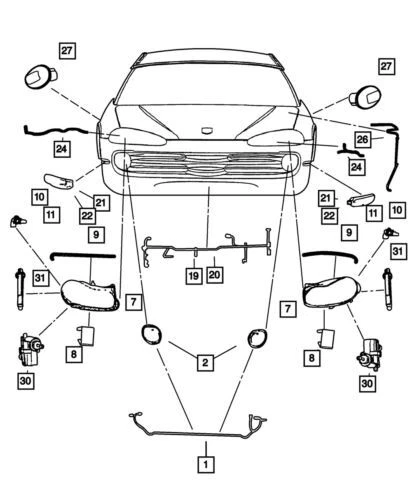 Genuine Mopar 2001-2002 Dodge Intrepid Headlamp Assembly Front Right 5161538AB - Image 1 of 1