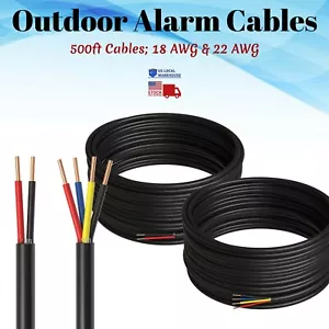 Cavo allarme esterno 500 piedi solido CL2 nominale 18 22 AWG 2/4 conduttori CCA sicurezza - Foto 1 di 7