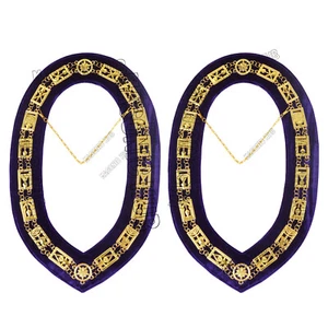 Masonic Regalia Cryptic Mason Royal & Select Master Chain Collar Set of 2 - Picture 1 of 7