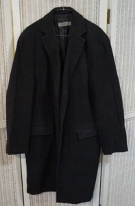 LAGERFELD Men’s Black Wool Overcoat Winter Business Coat - Picture 1 of 3