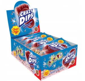 ๐ญ 24x CHUPA CHUPS CRAZY DIPS COLA - 24 LOLLIPOPS - POPPING CANDY LOLLY FULL BOX - Picture 1 of 1