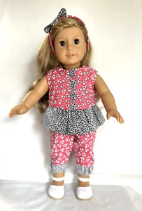 Handmade Ruffle Top, Capri's & Headband Fits 18" Dolls Free Ship - Picture 1 of 7