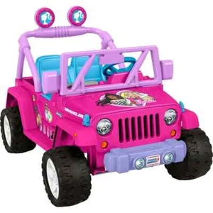 Power Wheels Disney Barbie Jeep Wrangler 12V Battery-Powered Ride-On, Ages 3+ - Picture 1 of 6