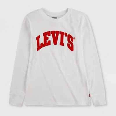 Levi's Toddler Long Sleeve T-Shirt White Red 4T NWT — 第 1/4 张图片