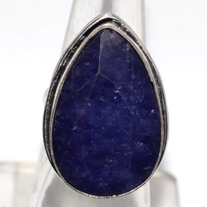 925 Silver Plated Simulated Blue Sapphire Ethnic Ring Jewelry Size Us 7 AU R75 - Picture 1 of 3