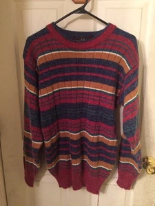 Suéter a Rayas Cuello Redondo Robert Bruce Vintage Estilo Para Hombre Talla Mediana - Imagen 1 de 3