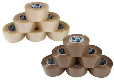 BIG TAPE BROWN / CLEAR PARCEL PACKING PACKAGING TAPE SELLOTAPE CARTON SEALING 48MM X 150m