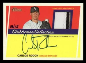 2016 Topps Heritage Clubhouse Autograph Jersey Relic Carlos Rodon White Sox #/25 - Picture 1 of 2