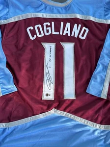 Andrew Cogliano Autographed Signed XL Custom Avalanche Jersey-Beckett Witnessed - Picture 1 of 7