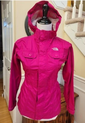 The North Face Pink Waterproof Jacket Girls  Large 14 16  Hooded Zip 🔥  - Image 1 of 2