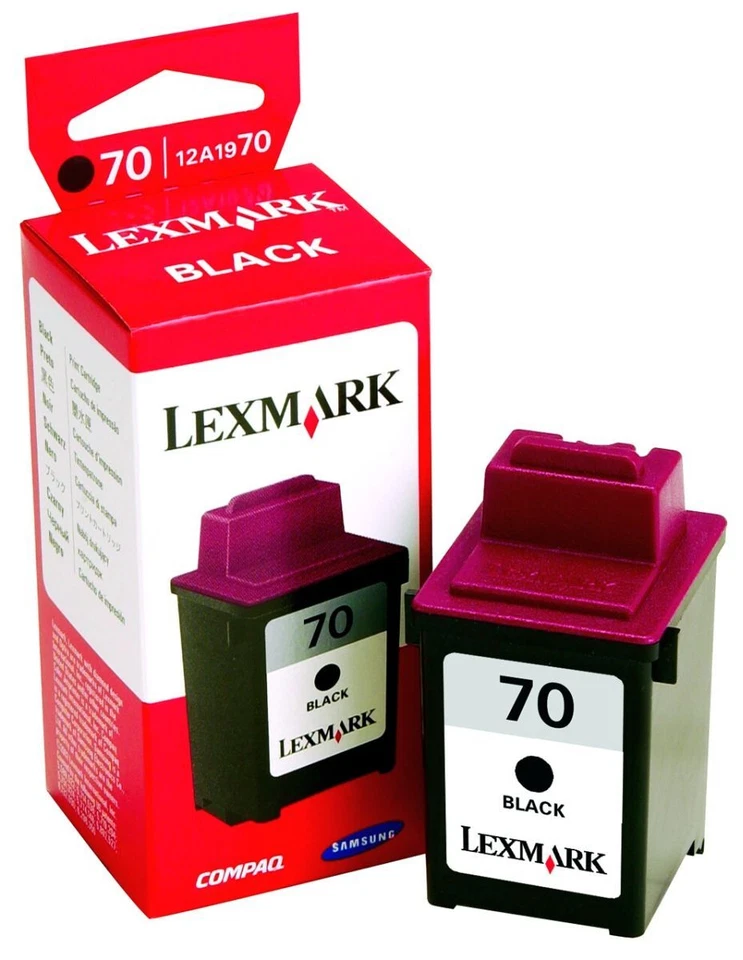 ORIGINAL GENUINE LEXMARK 70 BLACK FITS SAME AS 75 71 FASTPOSTAGE 2YEAR GUARANTEE - Image 1 of 1