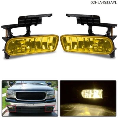Apto para GMC Yukon 2001-2006 luces antiniebla parachoques lente amarilla lámpara de repuesto 1 par Foto 1 de 4